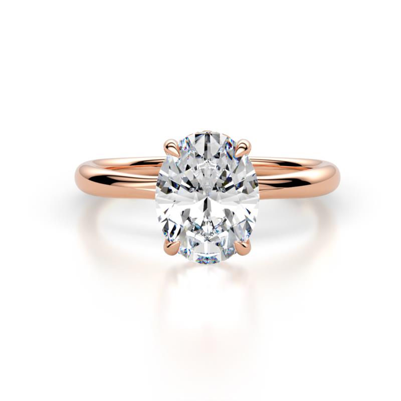 Solina 2.11 ctw IGI Certified Oval Shape Lab Grown Diamond accented Lab Grown Diamond Hidden Halo Women Engagement Ring 