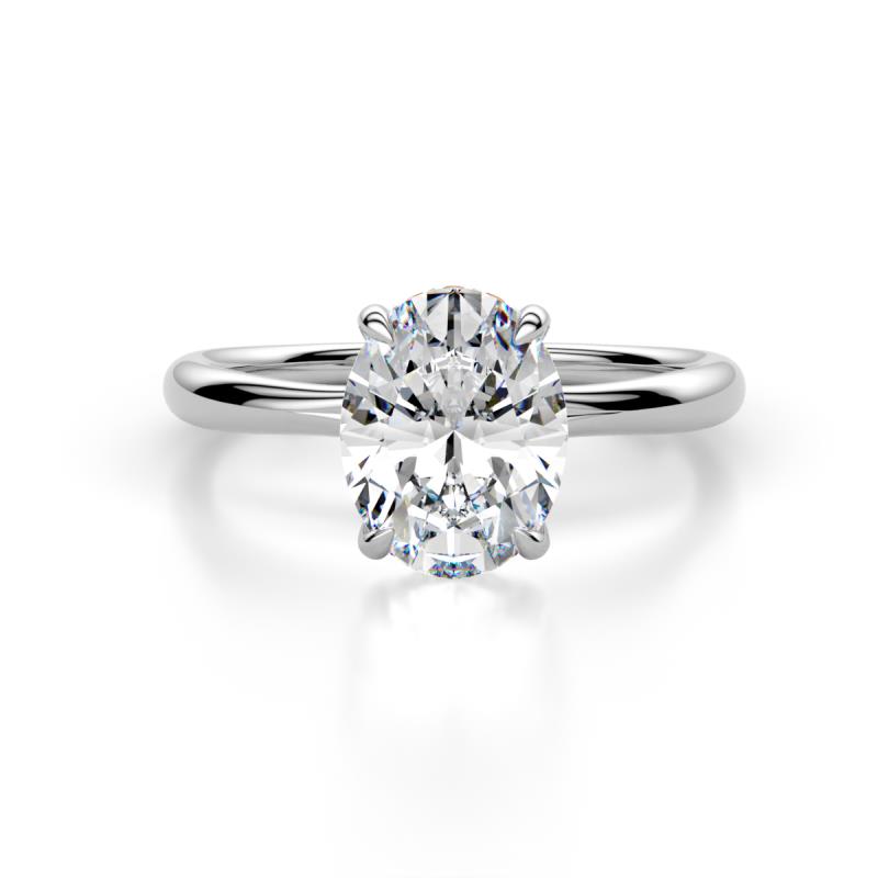 Solina 2.11 ctw IGI Certified Oval Shape Lab Grown Diamond accented Lab Grown Diamond Hidden Halo Women Engagement Ring 