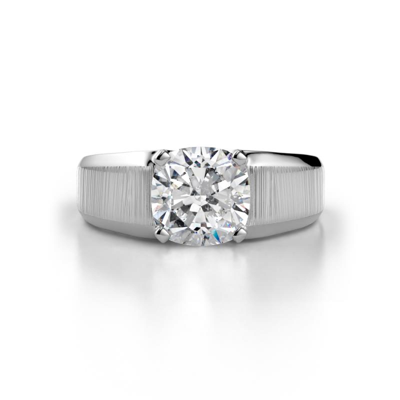 Jude GIA Certified 2.00 ct Cushion Brilliant Cut Natural Diamond Solitaire Men Wedding Band (7 mm) 