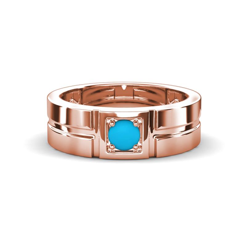 Marcus 0.25 ct Turquoise Solitaire Men Wedding Band (6 mm) 