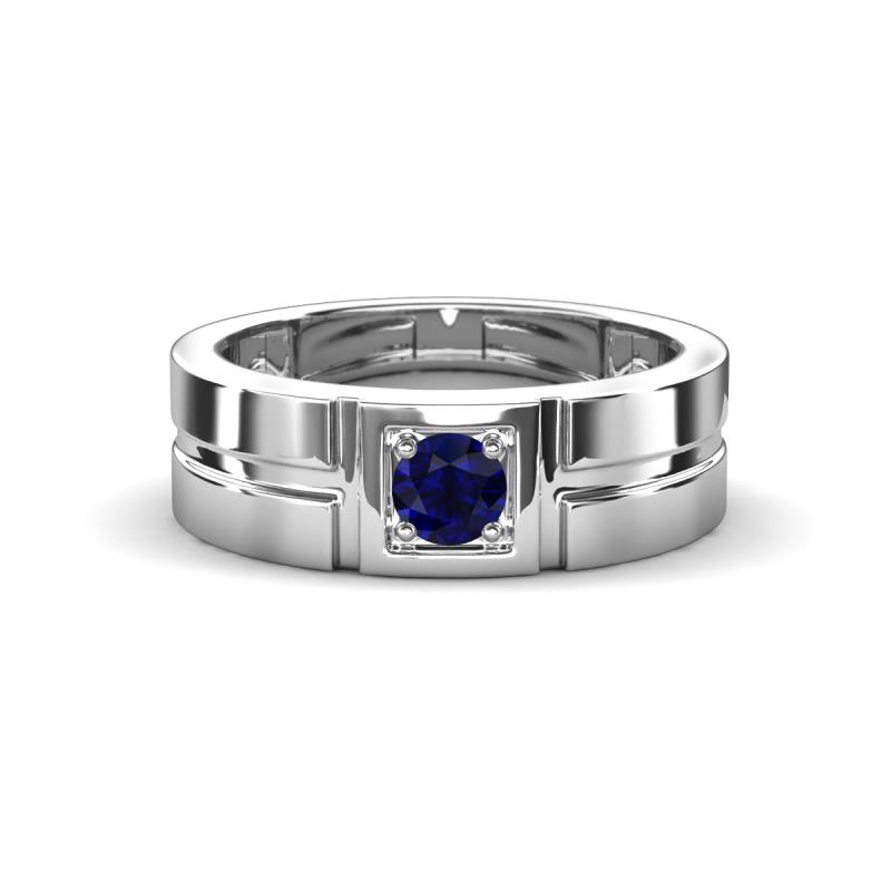 Marcus 0.30 ct Blue Sapphire Men Wedding Band (6 mm) 