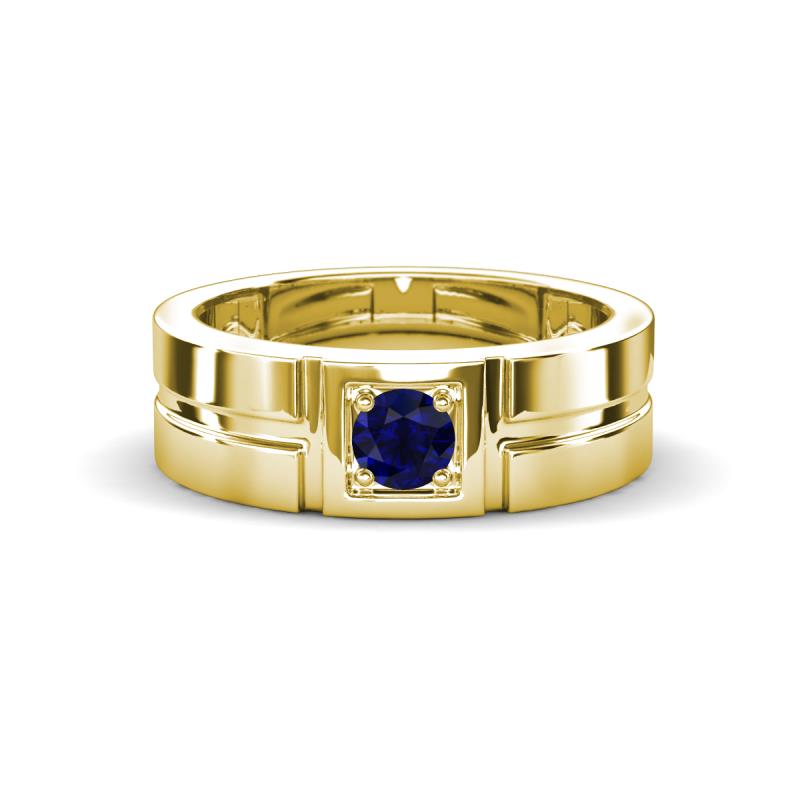 Marcus 0.30 ct Blue Sapphire Men Wedding Band (6 mm) 