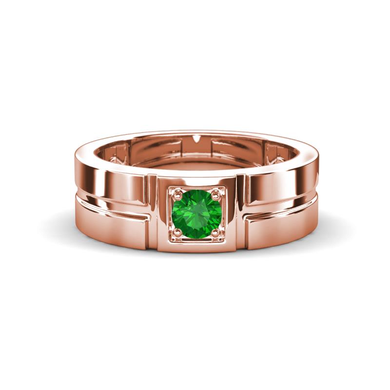Marcus 0.29 ct Green Garnet Solitaire Men Wedding Band (6 mm) 