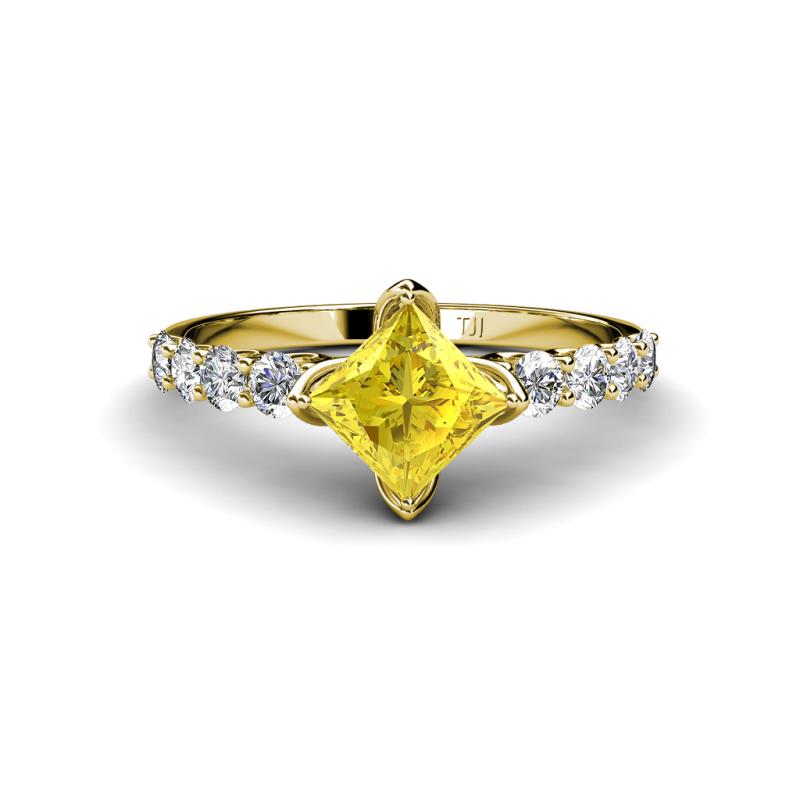 Alicia 1.96 ctw Created Yellow Sapphire and Lab Grown Diamond Engagement Ring 