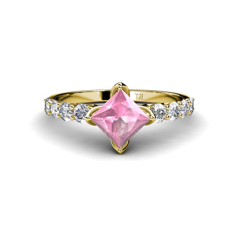 Alicia 1.62 ctw Pink Tourmaline and Lab Grown Diamond Engagement Ring 