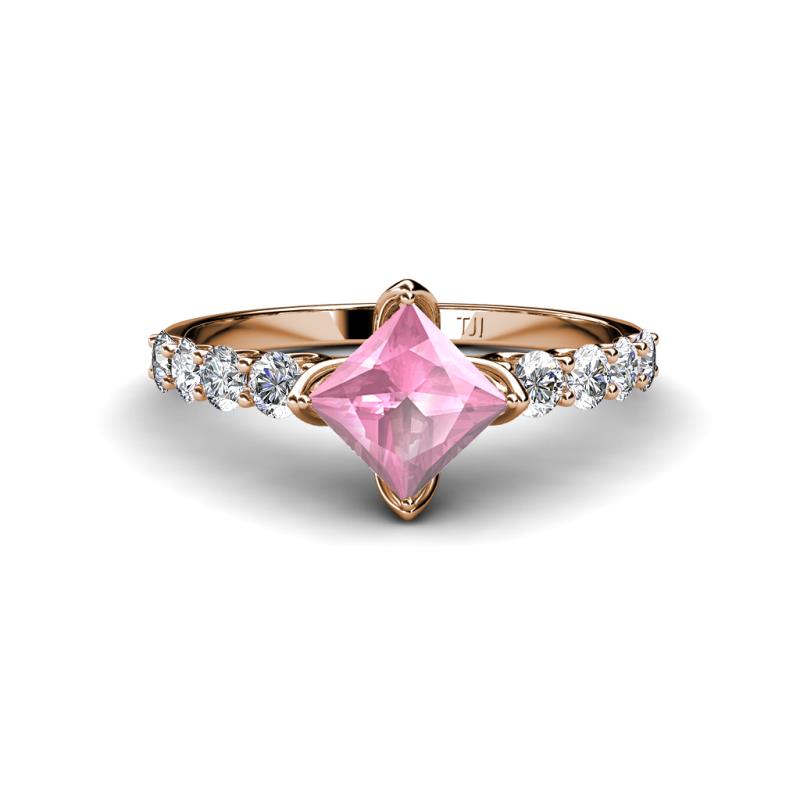 Alicia 1.62 ctw Pink Tourmaline and Lab Grown Diamond Engagement Ring 