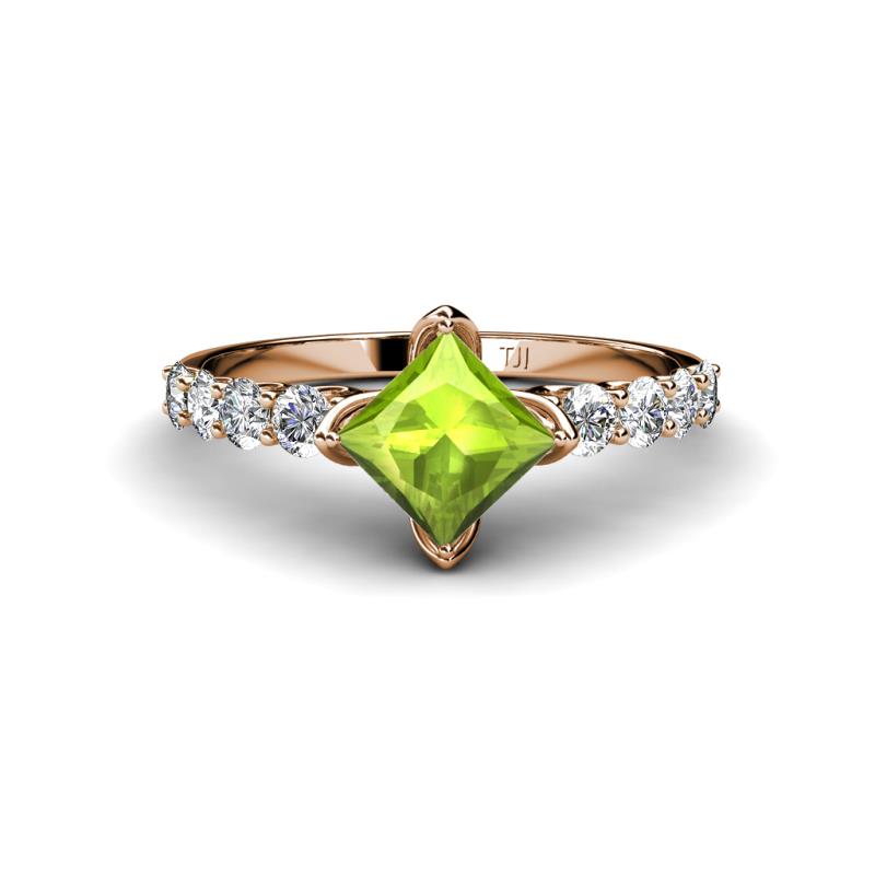 Alicia 1.77 ctw Peridot and Lab Grown Diamond Engagement Ring 