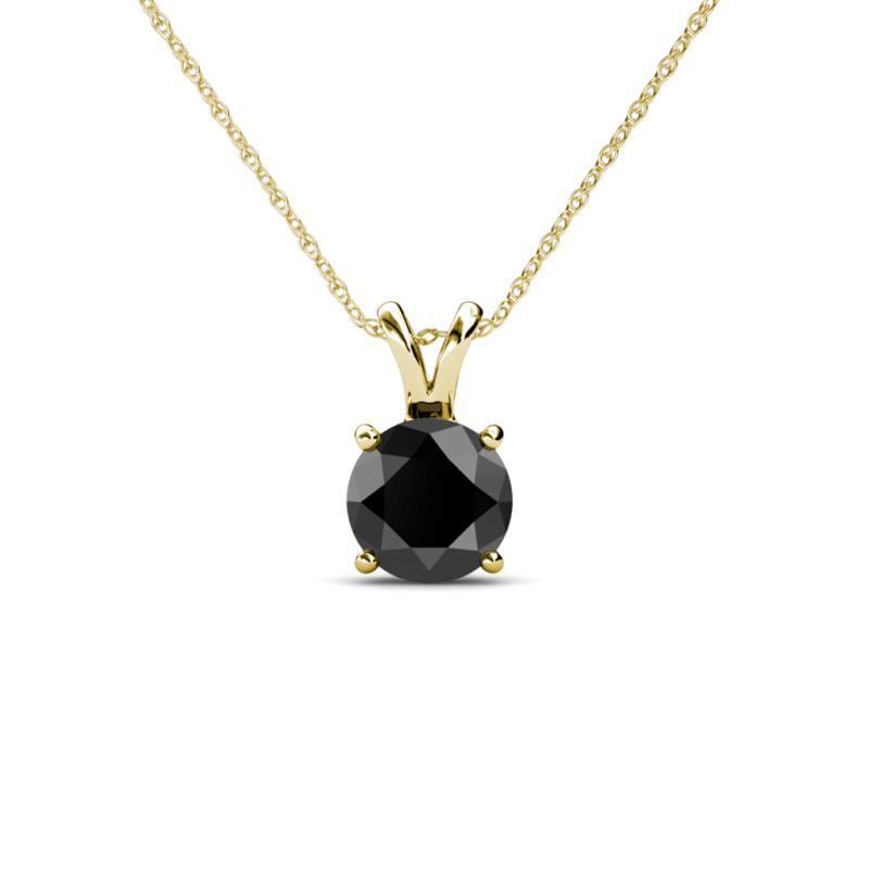 Melania Black Diamond Solitaire Pendant 