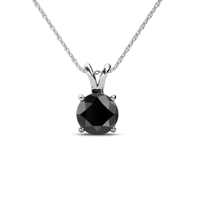 Melania Black Diamond Solitaire Pendant 