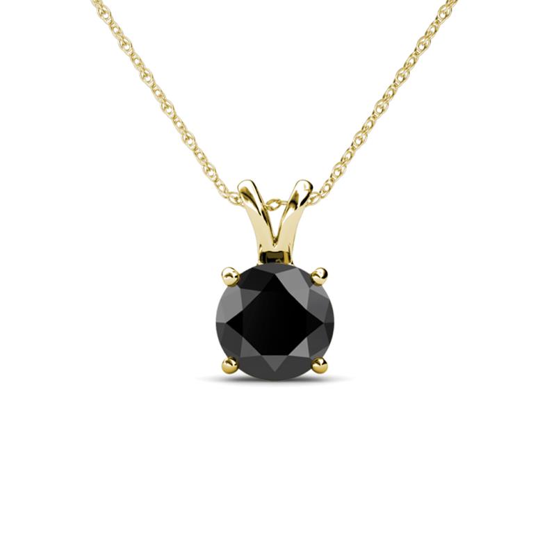 Melania Black Diamond Solitaire Pendant 
