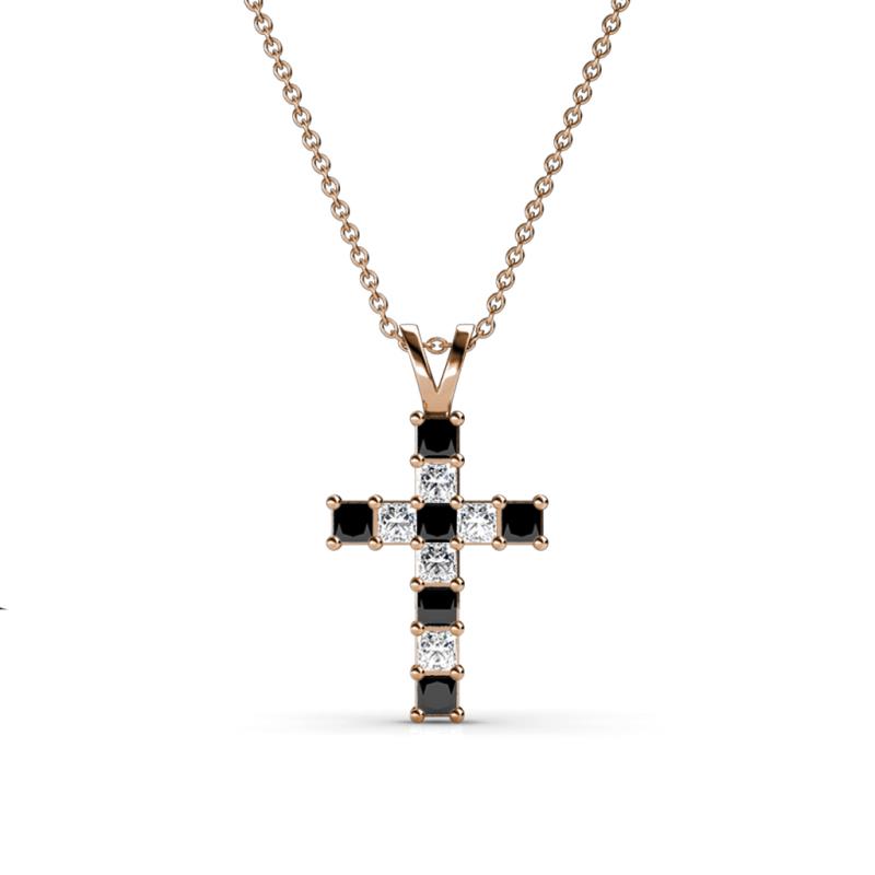 Ethel Black and White Diamond Cross Pendant 