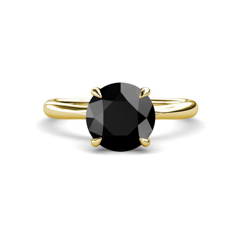 Solina 3.13 ctw Round Black Diamond accented Lab Grown Diamond Hidden Halo Engagement Ring 