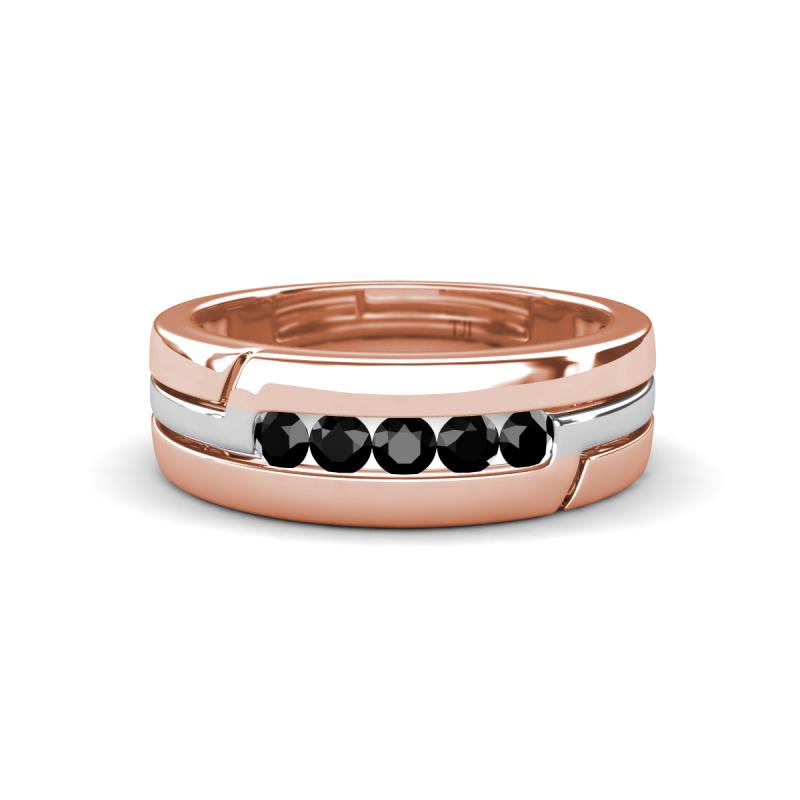 Brandon 0.31 ctw Black Diamond High Polished Men Wedding Band (7 mm) 