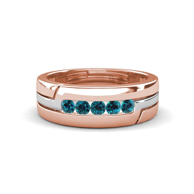 Brandon 0.30 ctw Blue Diamond High Polished Men Wedding Band (7 mm) 