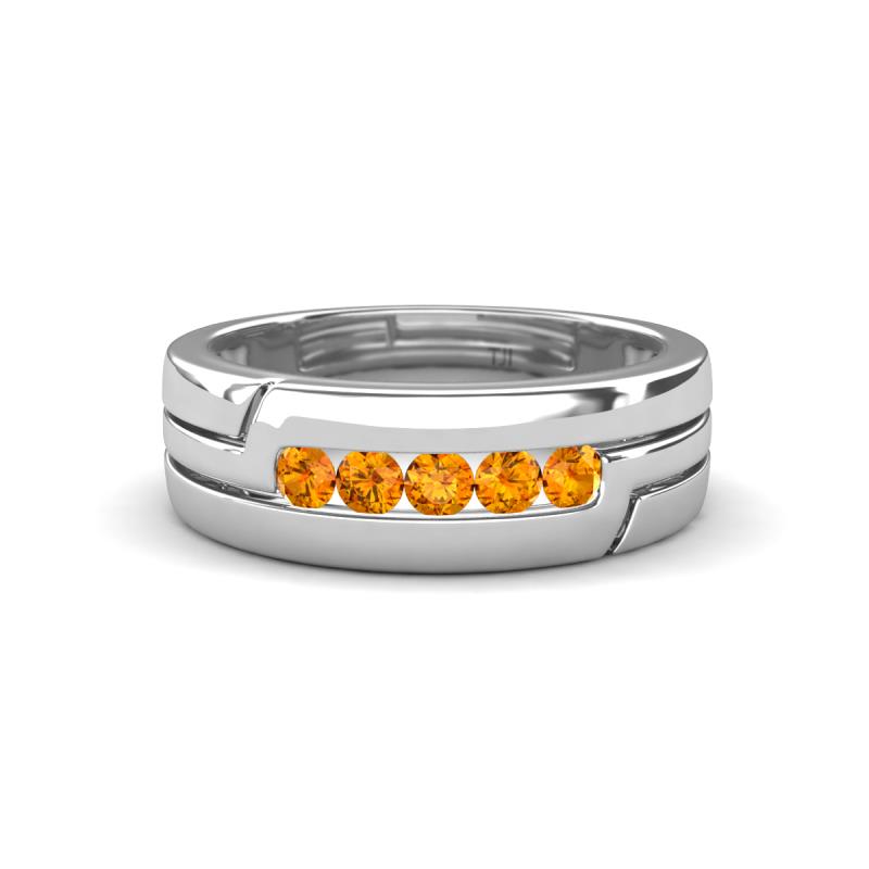 Brandon 0.20 ctw Citrine High Polished Men Wedding Band (7 mm) 