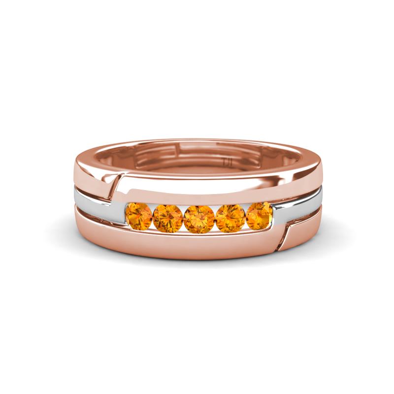 Brandon 0.20 ctw Citrine High Polished Men Wedding Band (7 mm) 