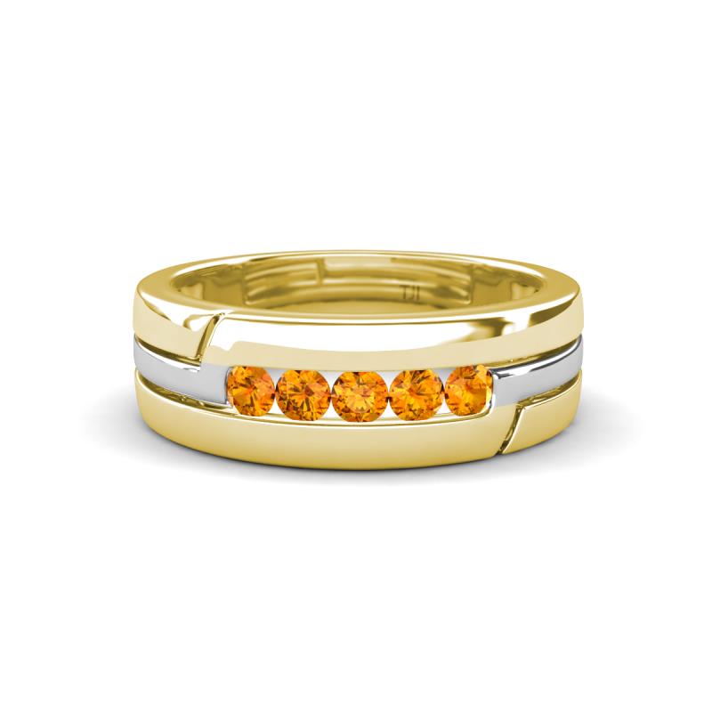 Brandon 0.20 ctw Citrine High Polished Men Wedding Band (7 mm) 
