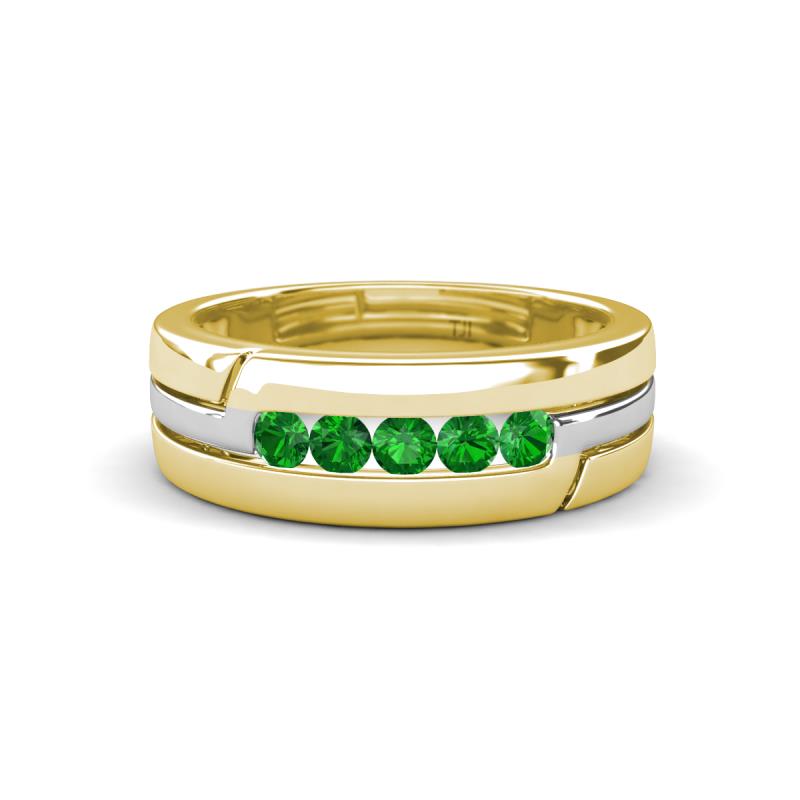 Brandon 0.34 ctw Green Garnet High Polished Men Wedding Band (7 mm) 