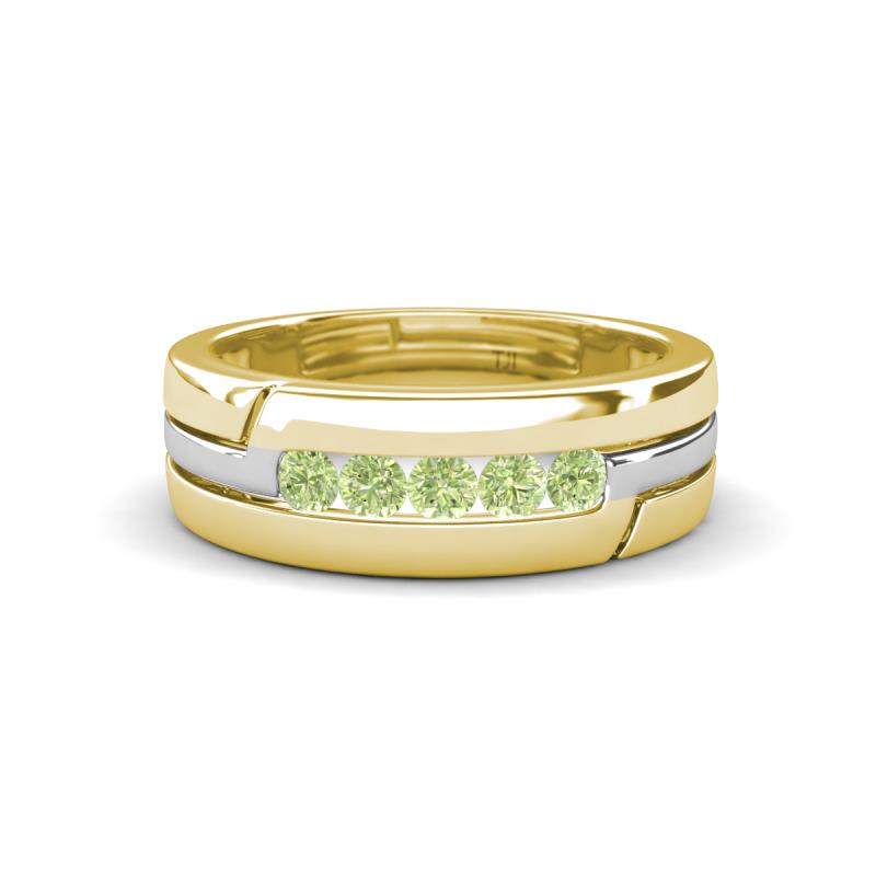 Brandon 0.34 ctw Peridot High Polished Men Wedding Band (7 mm) 