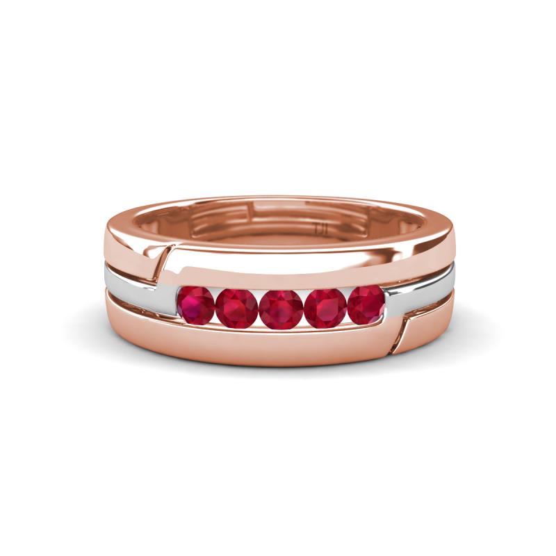 Brandon 0.30 ctw Ruby High Polished Men Wedding Band (7 mm) 