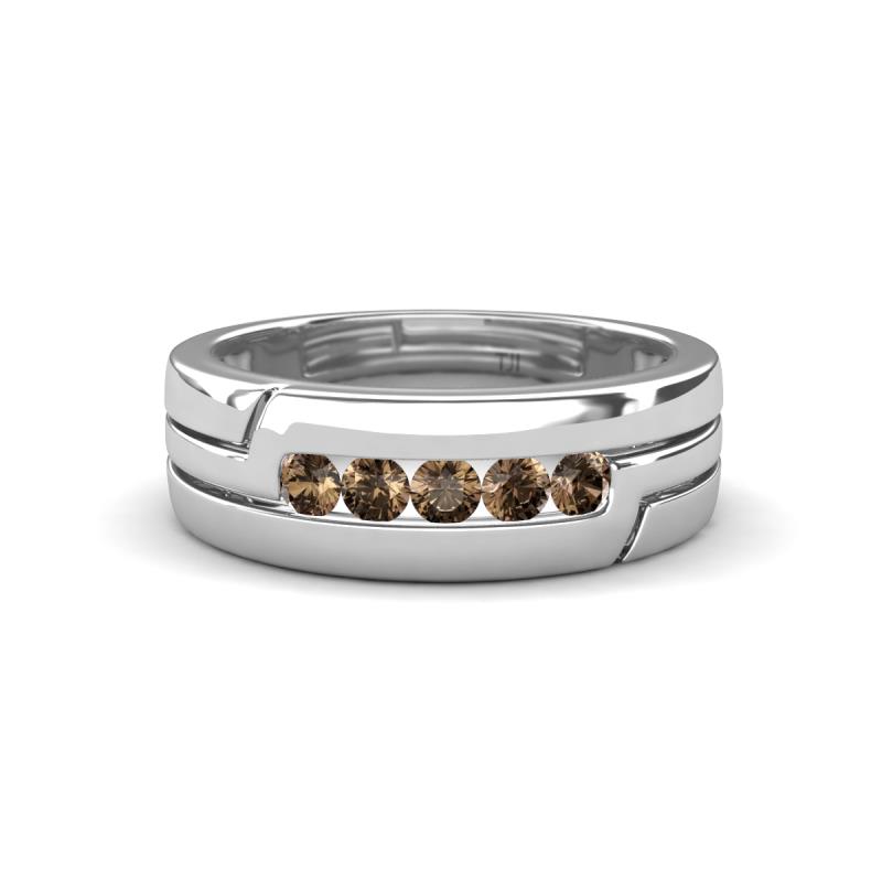 Brandon 0.31 ctw Smoky Quartz High Polished Men Wedding Band (7 mm) 