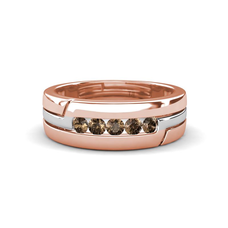 Brandon 0.31 ctw Smoky Quartz High Polished Men Wedding Band (7 mm) 