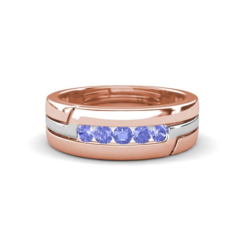 Brandon 0.31 ctw Tanzanite High Polished Men Wedding Band (7 mm) 