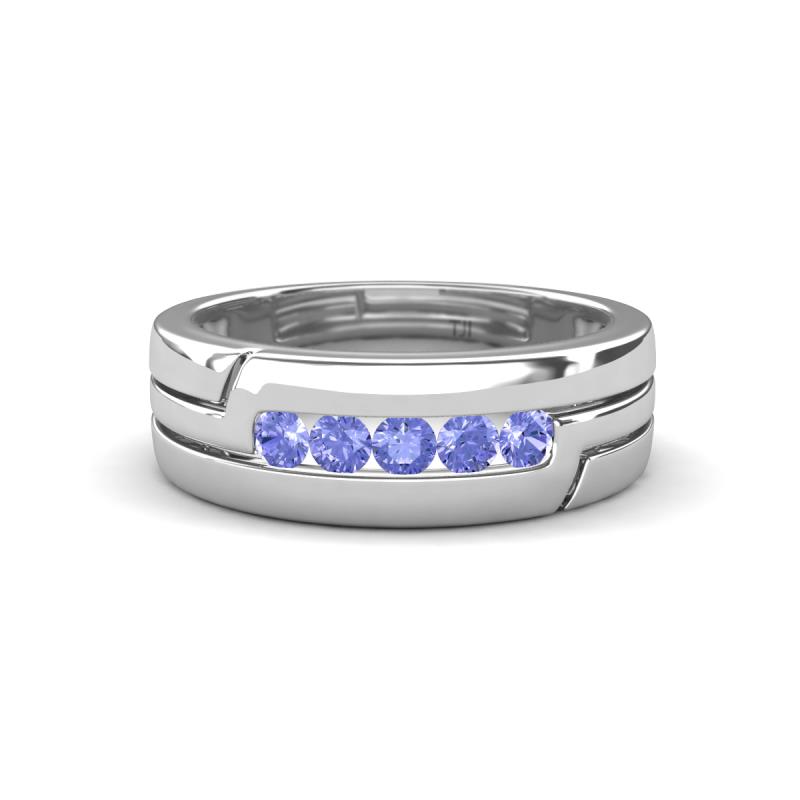 Brandon 0.31 ctw Tanzanite High Polished Men Wedding Band (7 mm) 