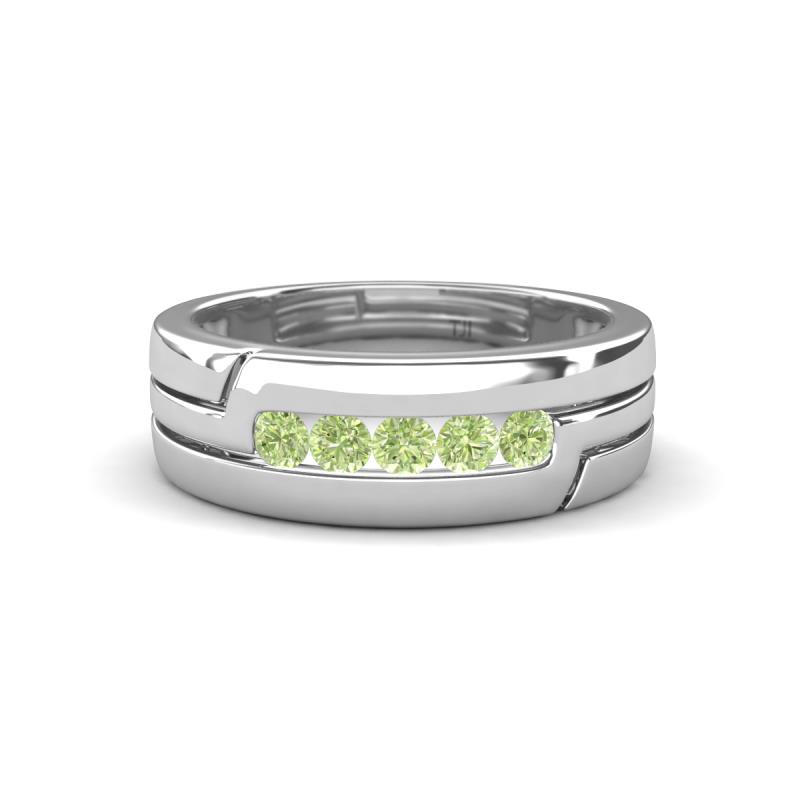 Brandon 0.34 ctw Peridot High Polished Men Wedding Band (7 mm) 