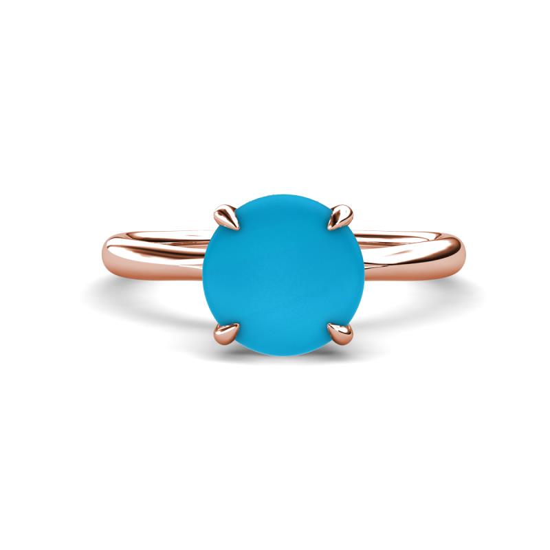 Solina 1.53 ctw Round Turquoise accented Lab Grown Diamond Hidden Halo Engagement Ring 