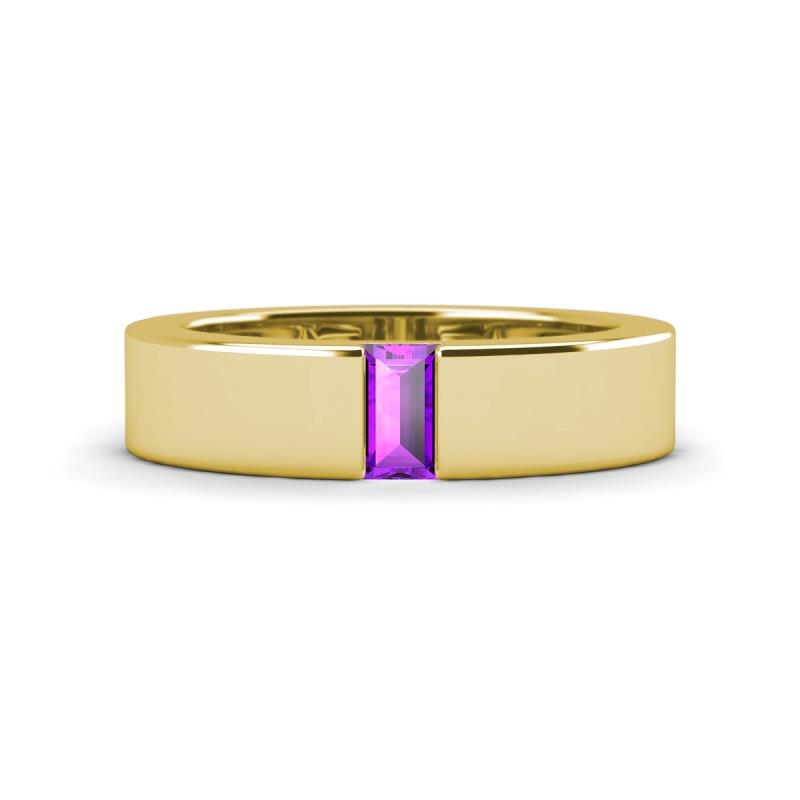 Carter 0.27 ct Baguette Shape Amethyst Men Wedding Band (5 mm) 