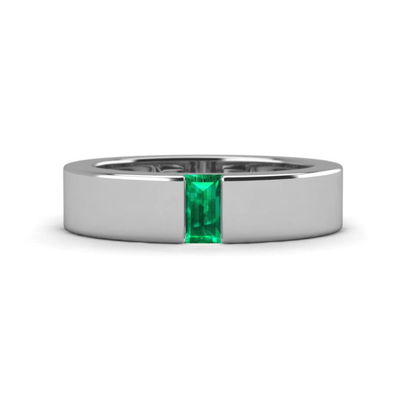 Carter 0.25 ct Baguette Shape Emerald Men Wedding Band (5 mm) 