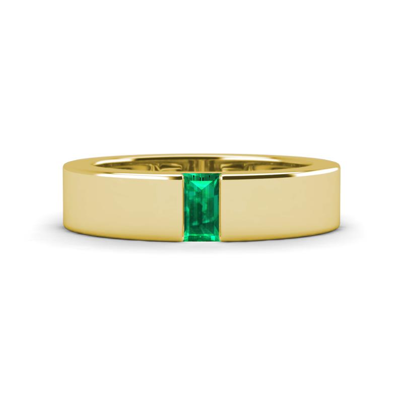 Carter 0.25 ct Baguette Shape Emerald Men Wedding Band (5 mm) 