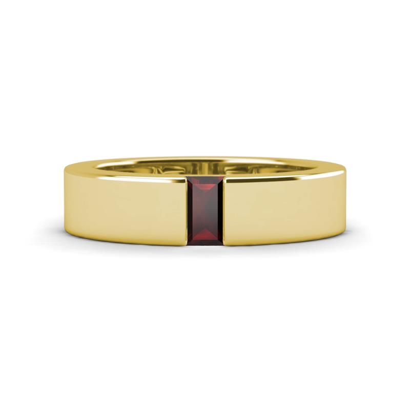 Carter 0.30 ct Baguette Shape Red Garnet Men Wedding Band (5 mm) 
