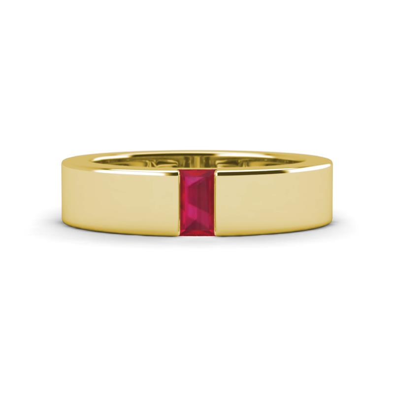 Carter 0.30 ct Baguette Shape Ruby Men Wedding Band (5 mm) 
