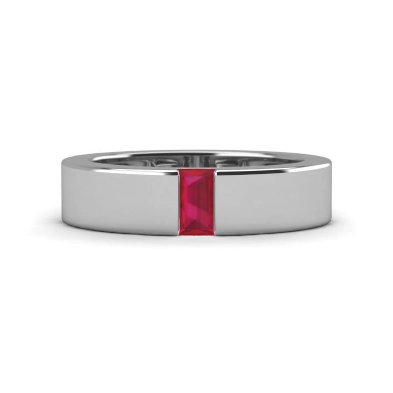 Carter 0.30 ct Baguette Shape Ruby Men Wedding Band (5 mm) 