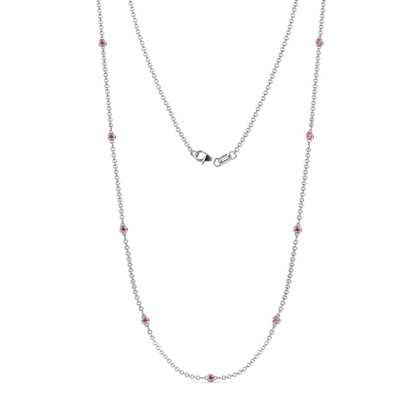 Adia (9 Stn/2mm) Pink Sapphire on Cable Necklace 