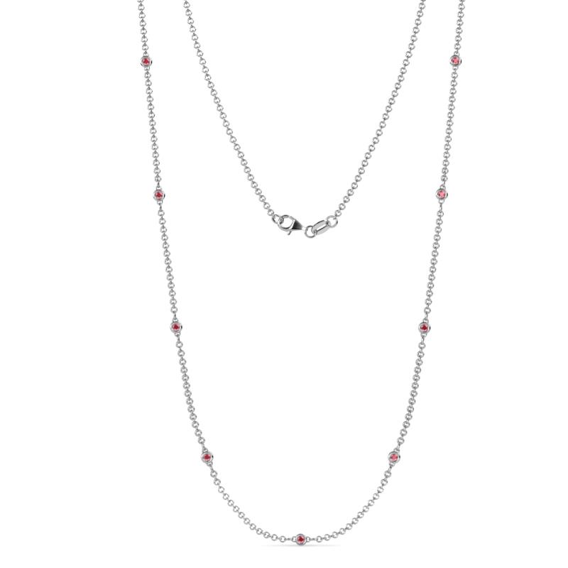 Adia (9 Stn/2mm) Pink Tourmaline on Cable Necklace 