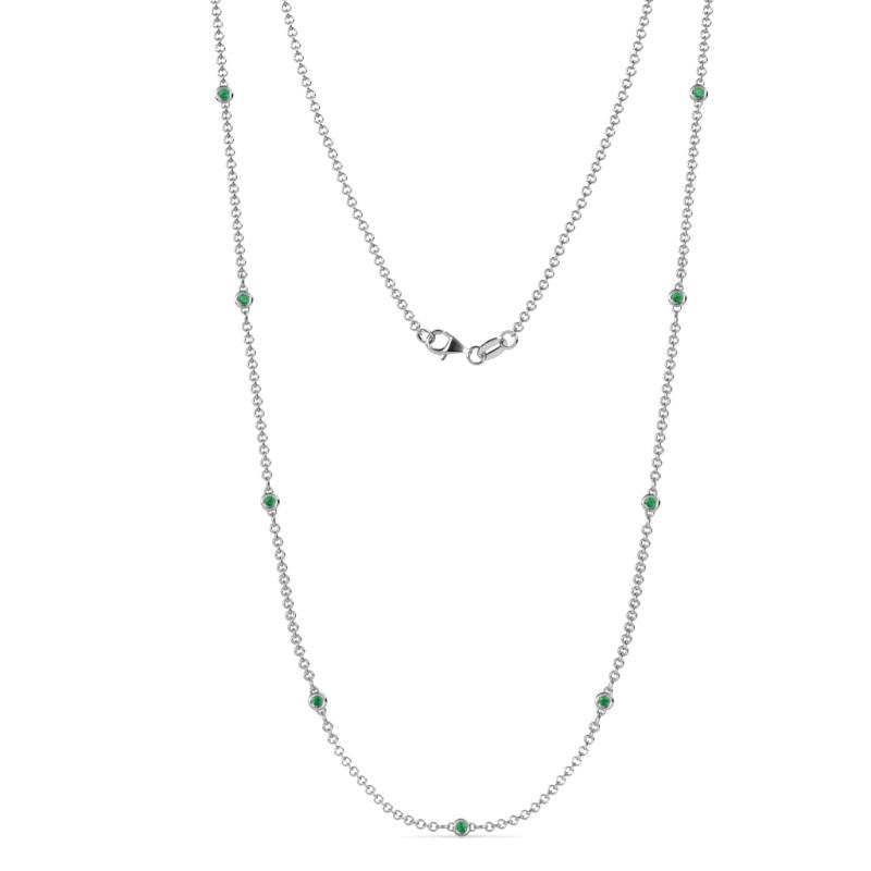 Adia (9 Stn/2mm) Emerald on Cable Necklace 