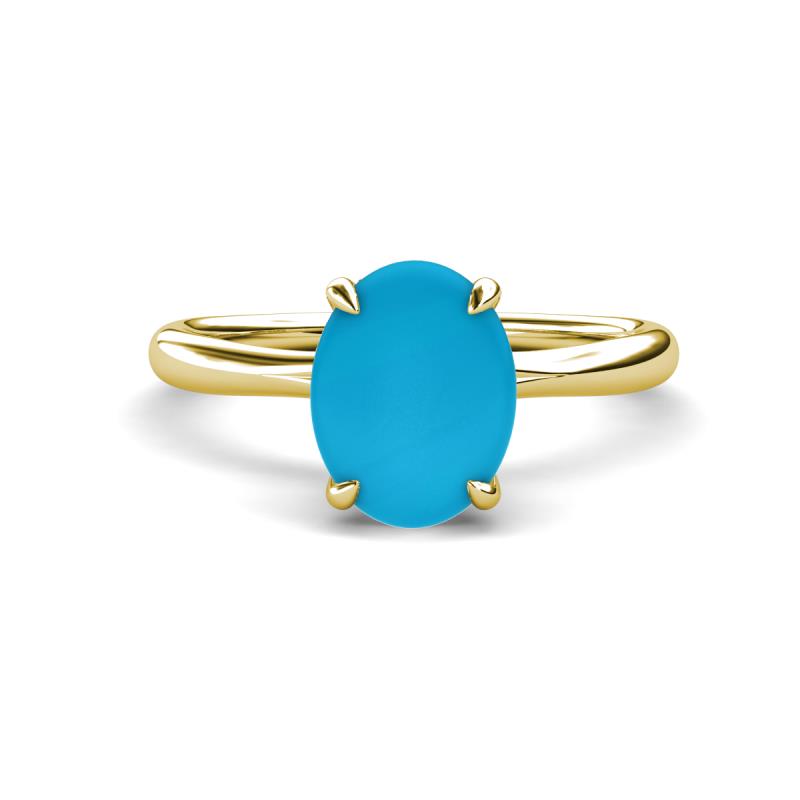 Solina 1.61 ctw Oval Shape Turquoise accented Lab Grown Diamond Hidden Halo Engagement Ring 