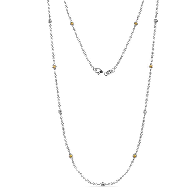 Asta (11 Stn/2mm) Petite Citrine and Diamond on Cable Necklace 