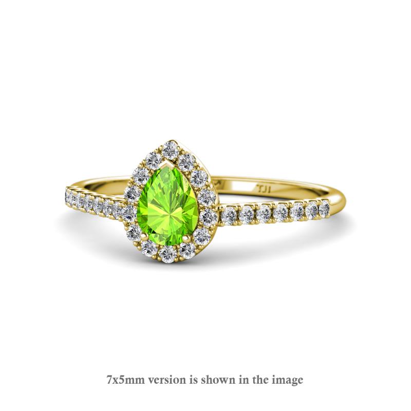 Arella 1.40 ctw Peridot and Lab Grown Diamond Women Halo Engagement Ring 