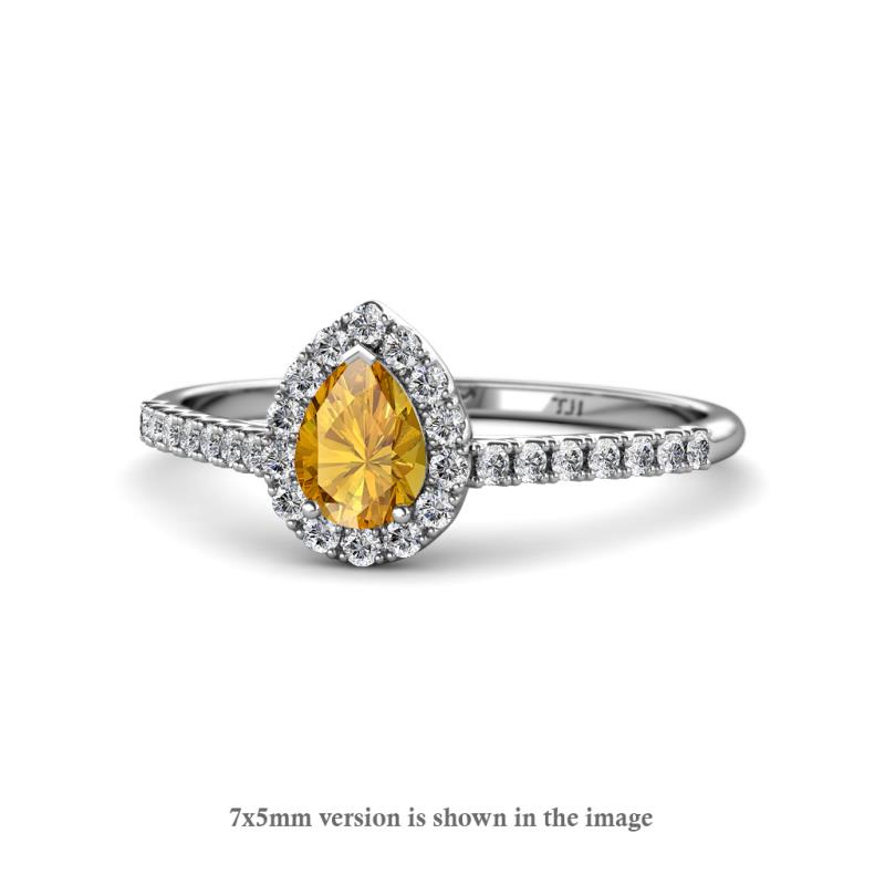 Arella 1.24 ctw Citrine and Lab Grown Diamond Women Halo Engagement Ring 