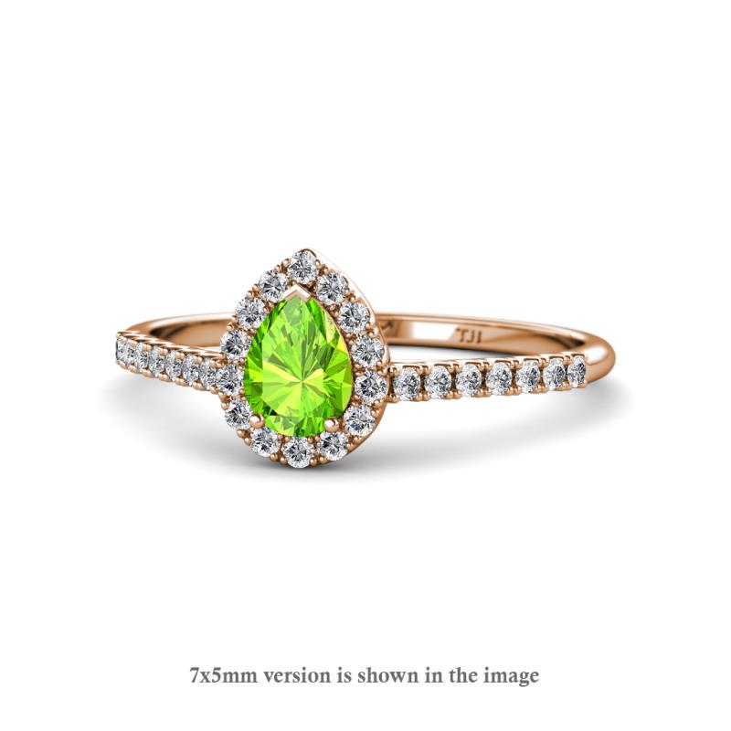Arella 1.40 ctw Peridot and Lab Grown Diamond Women Halo Engagement Ring 
