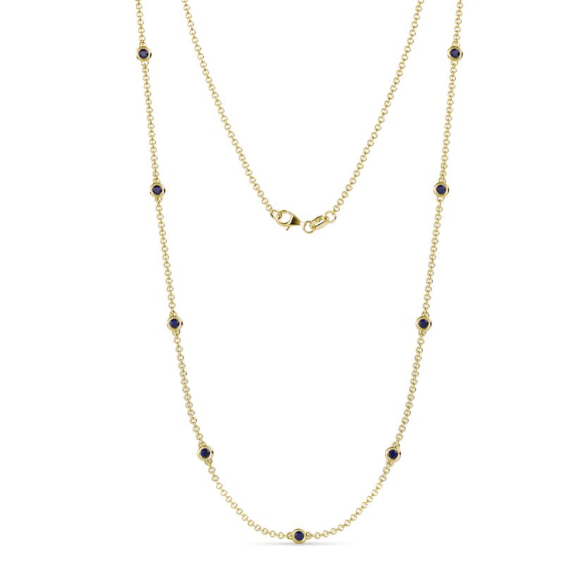 Adia (9 Stn/2.7mm) Blue Sapphire on Cable Necklace 