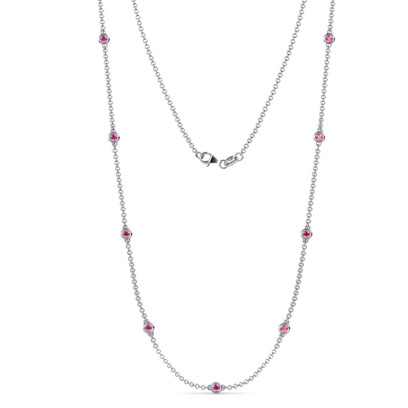 Adia (9 Stn/2.7mm) Pink Sapphire on Cable Necklace 