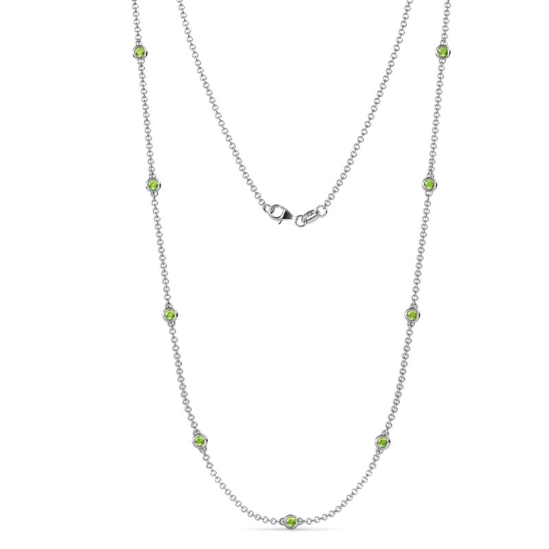 Adia (9 Stn/2.7mm) Peridot on Cable Necklace 