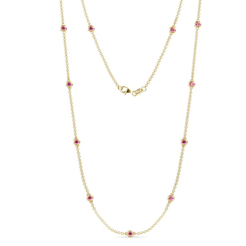 Asta (11 Stn/2.7mm) Pink Sapphire on Cable Necklace 
