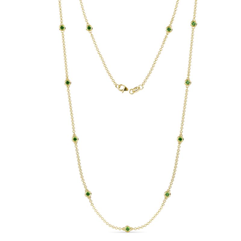 Asta (11 Stn/2.7mm) Green Garnet on Cable Necklace 