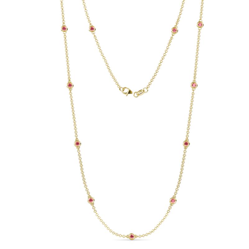 Asta (11 Stn/2.7mm) Pink Tourmaline on Cable Necklace 